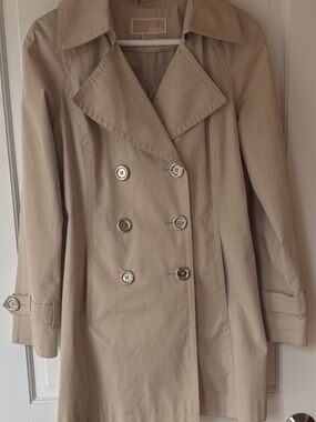 Michael Kors Beige Double-Breasted Trench Coat XL